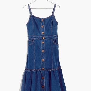 Madewell Denim Bayview Tiered Midi Sz 10 Dress
